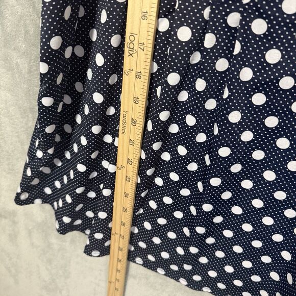 Cocomo Woman Top 3X Flutter Sleeves Blue Polka Dot Popover Wrinkle Free - Picture 8 of 10